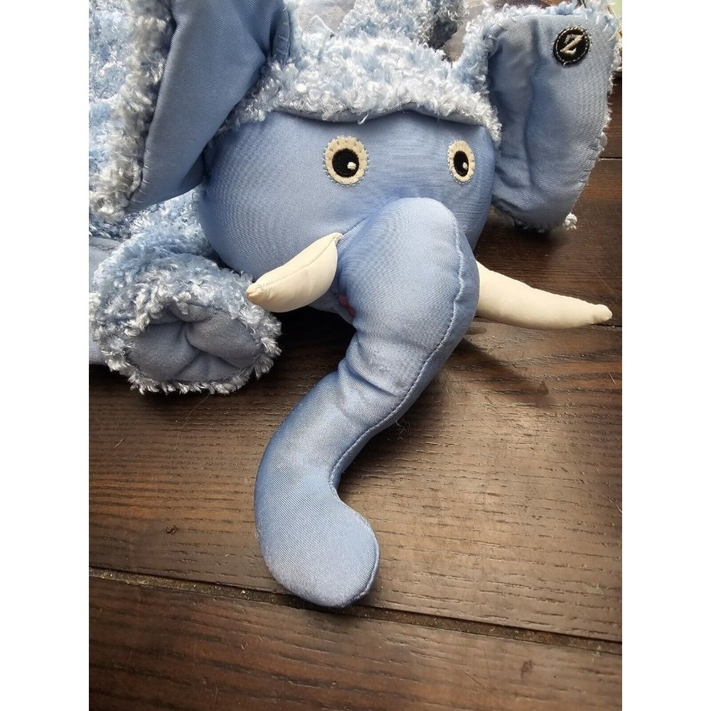 Zoobies Ellema Elephant Lovey Baby Blue Plush 3-in-1 Toy Blanket Pillow